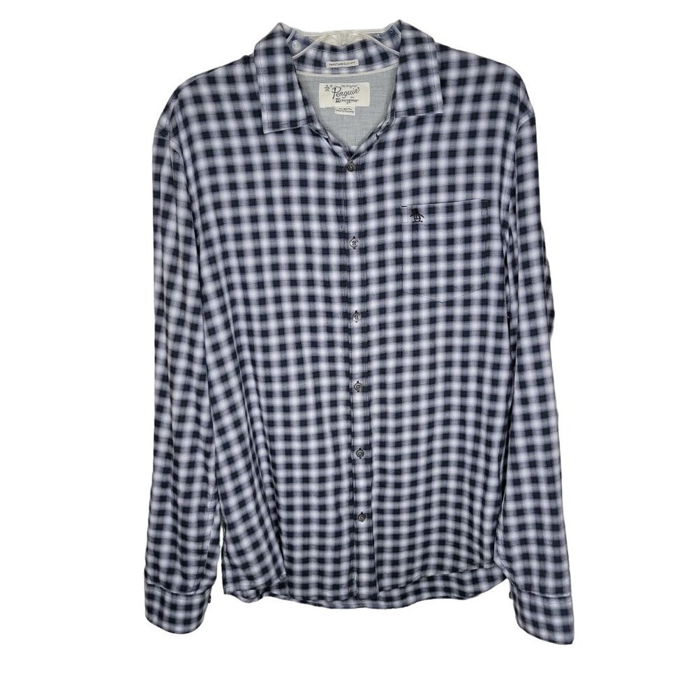 Penquin by Munsingwear Heritage Slim Fit Men's XL Checked Button Down LS Shirt